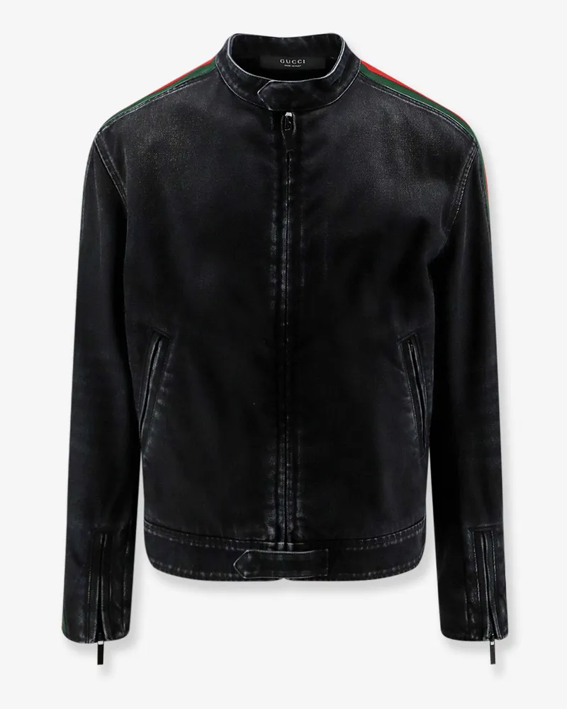 Gucci Black denim jacket certified cotton jacket with a faded effect -  - gender_Man Black