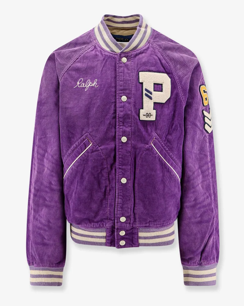 Ralph Lauren Velvet jacket with flocked logo patch -  - gender_Man Purple