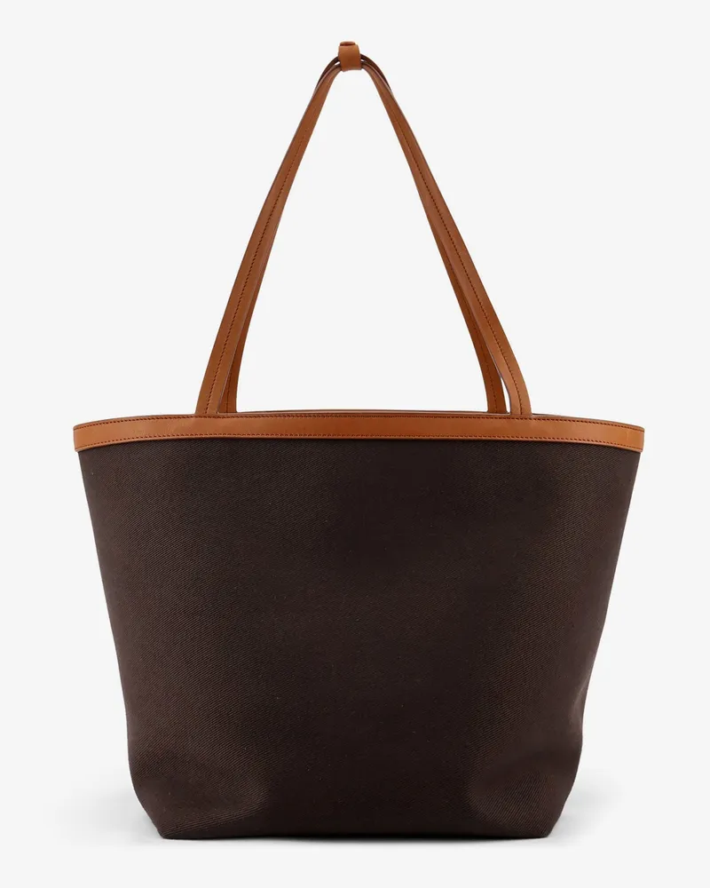 The Row Canvas shoulder bag with leather inserts -  - gender_Woman Brown