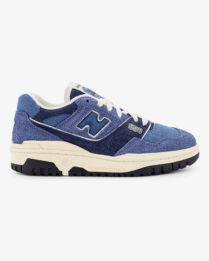 New Balance 550 denim and suede sneakers -  - gender_Woman Blue