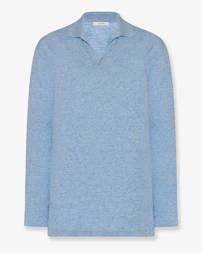 The Row Niosa cotton and linen polo -  - gender_Woman Blue