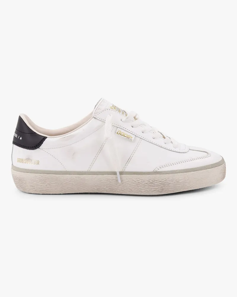 Golden Goose Leather low-top soul star sneakers with used effect -  - gender_Man White