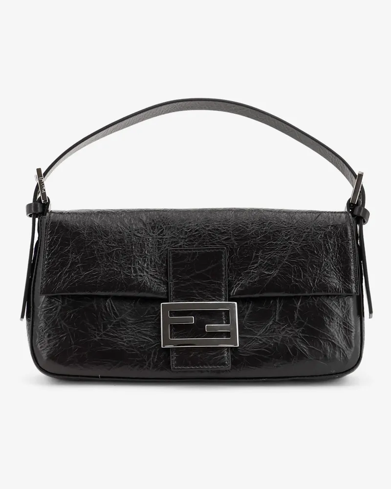 Fendi Baguette vintage-effect leather shoulder bag -  - gender_Woman Black