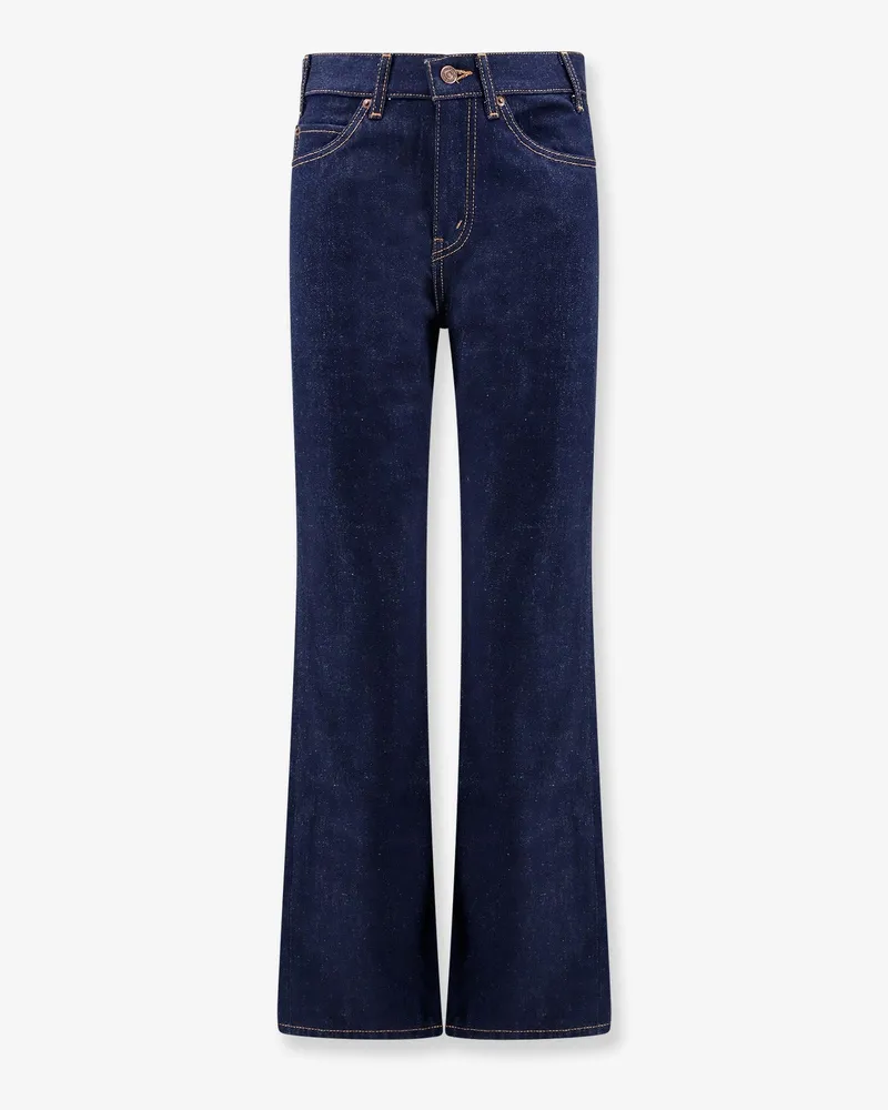 Celine Cotton jeans with back leather patch -  - gender_Woman Blue
