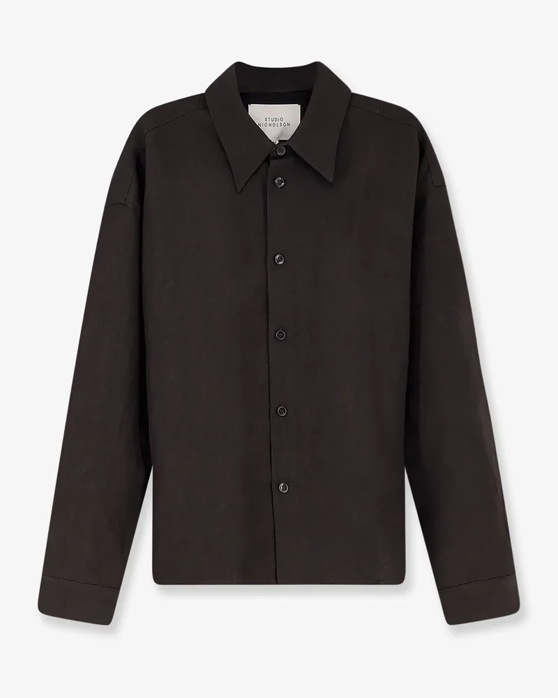 Studio Nicholson Wool and linen shirt -  - gender_Man Brown