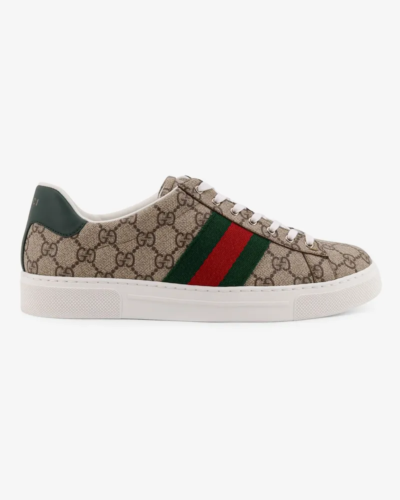 Gucci Low-top Ace GG Supreme fabric sneakers -  - gender_Man Beige