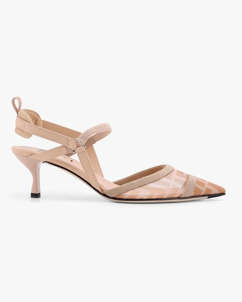 Fendi Colibrì leather and mesh slingback with FF motif -  - gender_Woman Pink