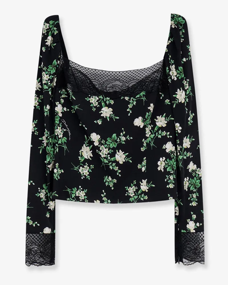 Dolce & Gabbana Silk top with floral print -  - gender_Woman Black