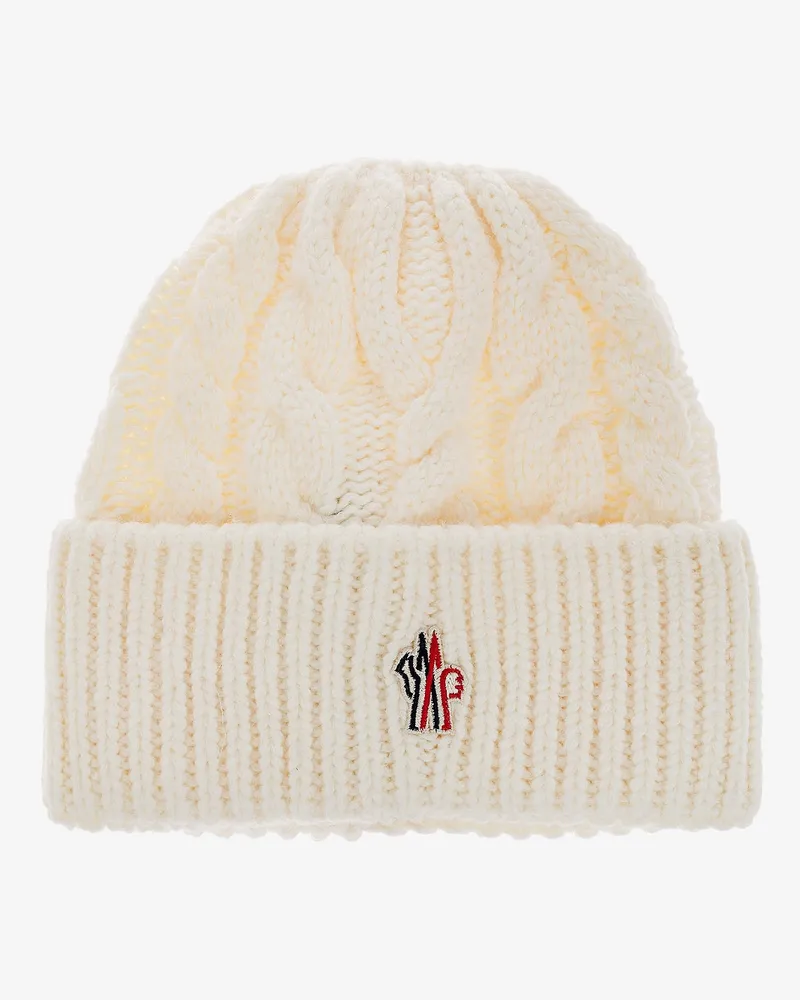Moncler Cable-knit wool-blend hat -  - gender_Woman White