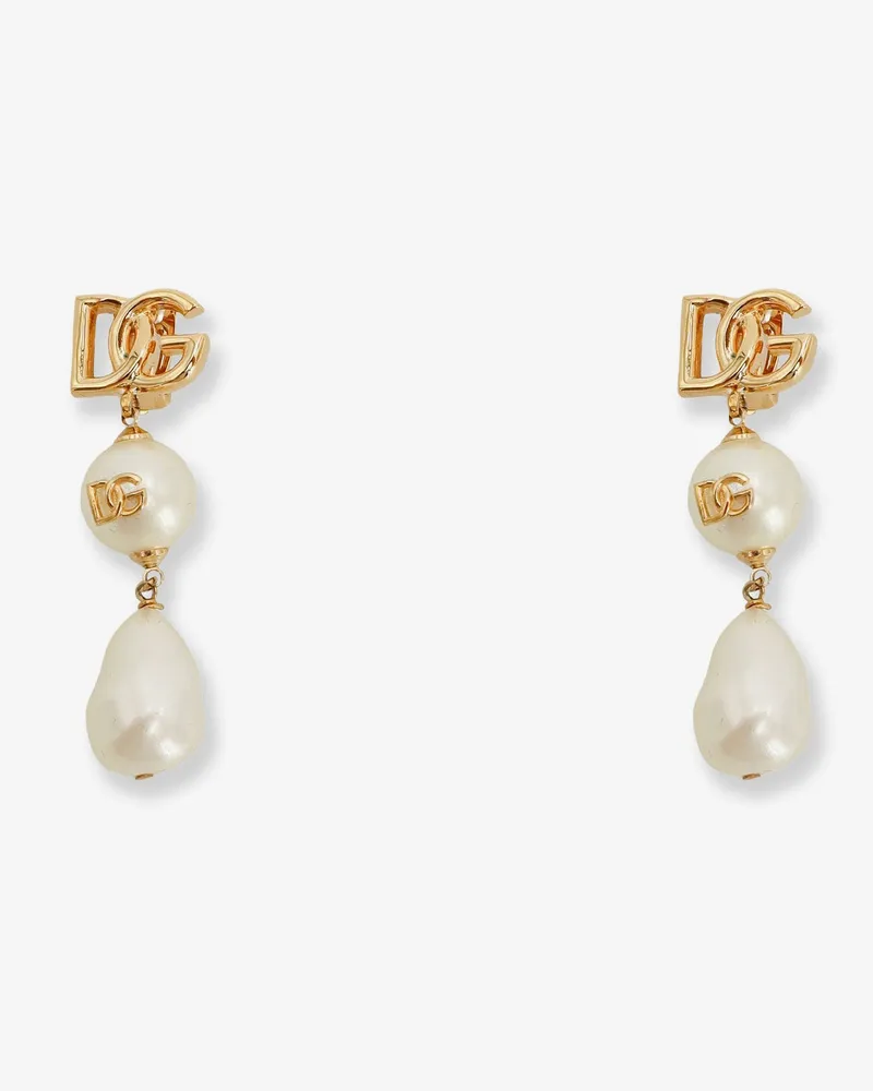 Dolce & Gabbana Brass earrings with DG logo -  - gender_Woman Gold