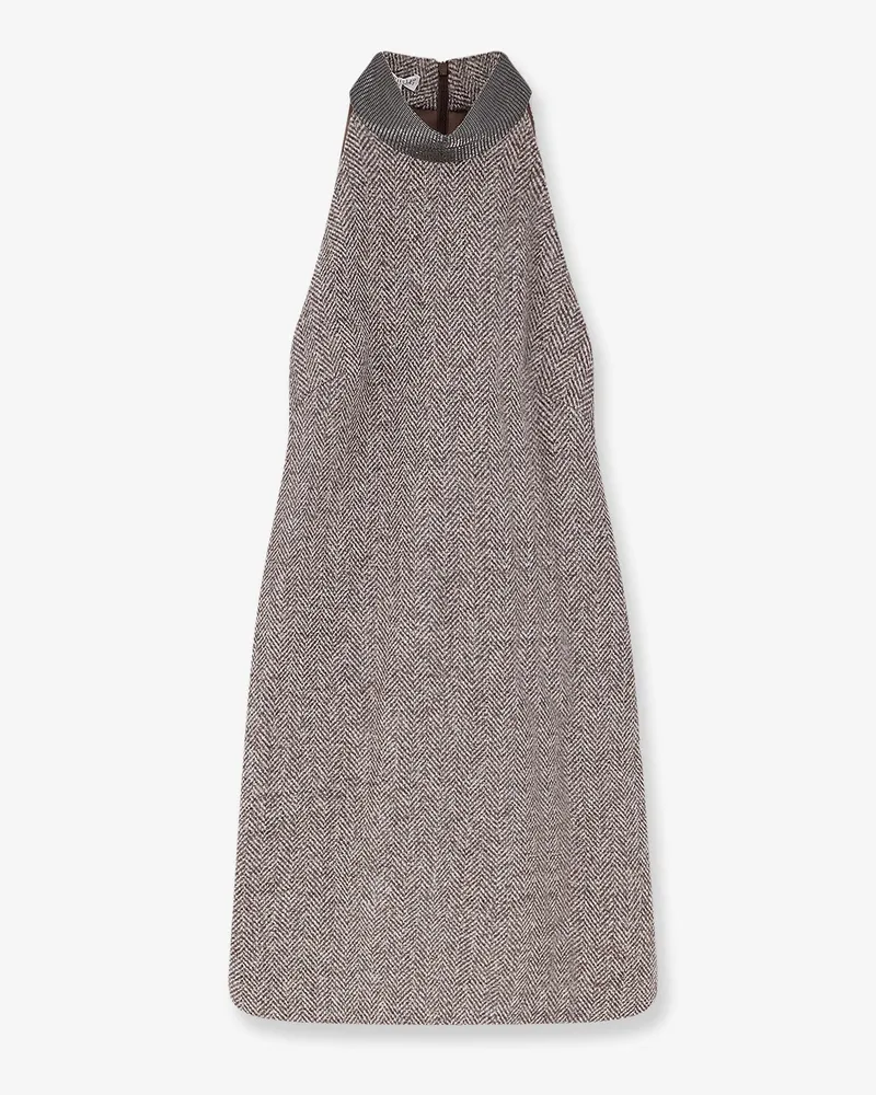 Brunello Cucinelli Virgin wool mini dress -  - gender_Woman Brown