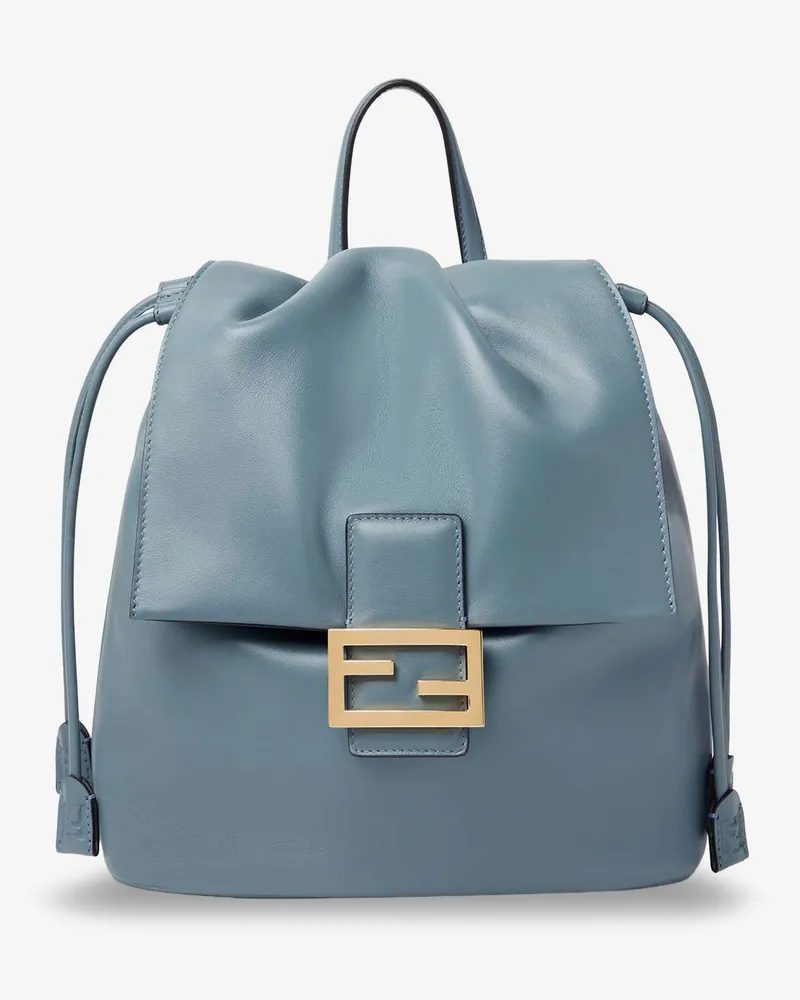 Fendi Leather backpack with metal FF logo detail -  - gender_Woman Blue