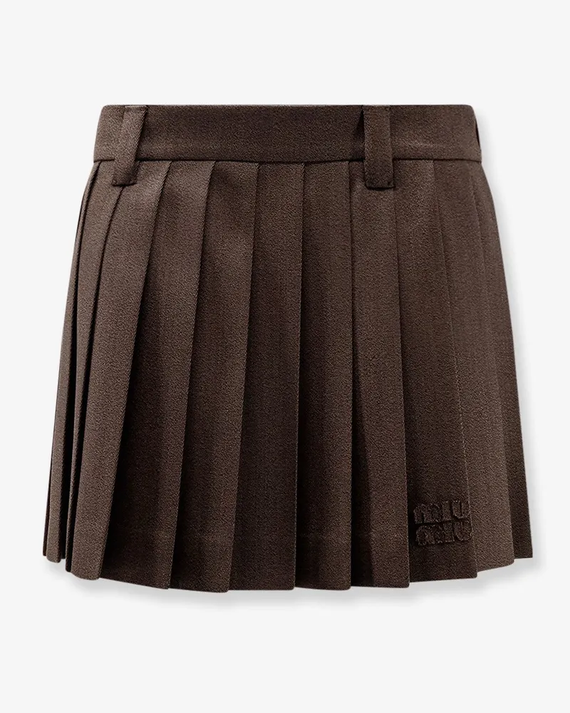 Miu Miu Cover fabric pleated mini skirt -  - gender_Woman Brown
