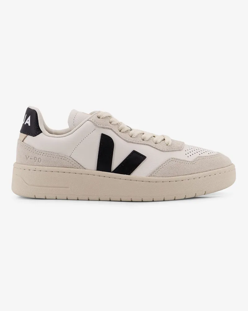 VEJA V-90 leather sneakers with side logo -  - gender_Woman Grey