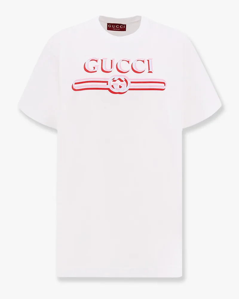 Gucci Cotton t-shirt with frontal logo print -  - gender_Woman White