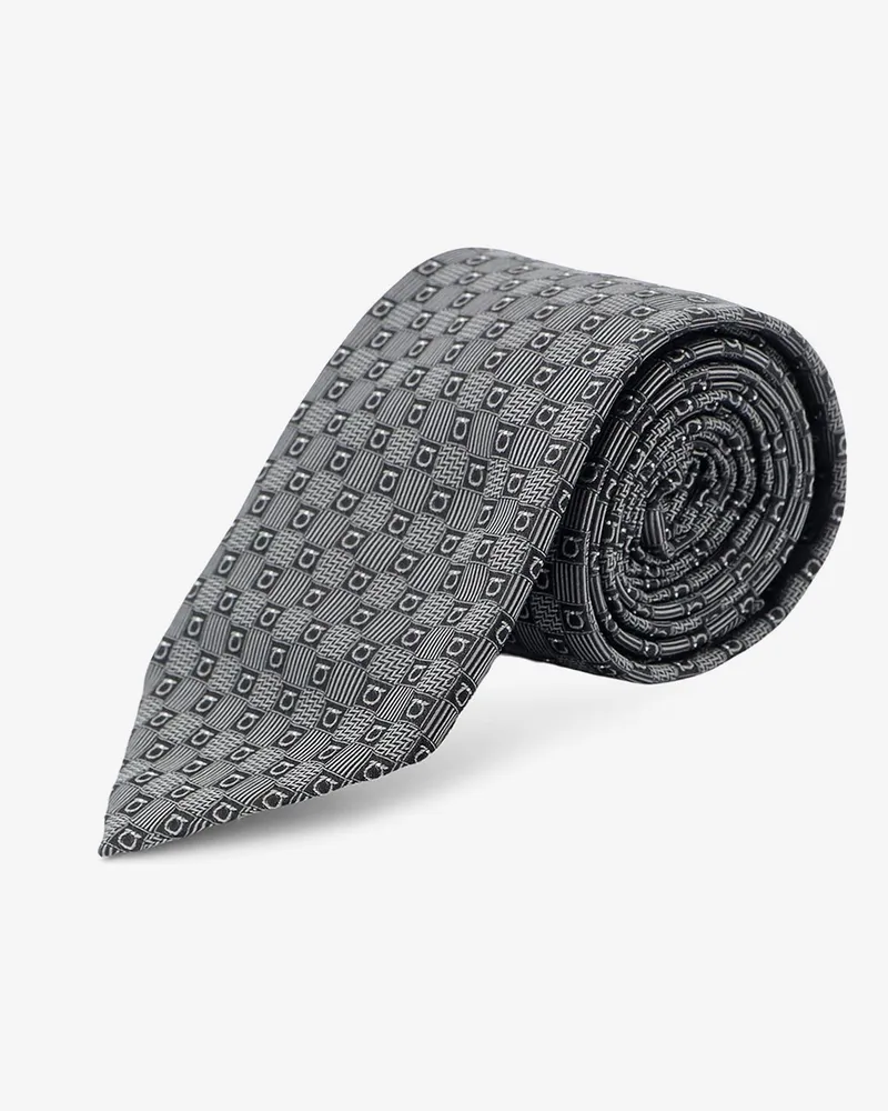 Ferragamo Cannes silk tie -  - gender_Man Grey