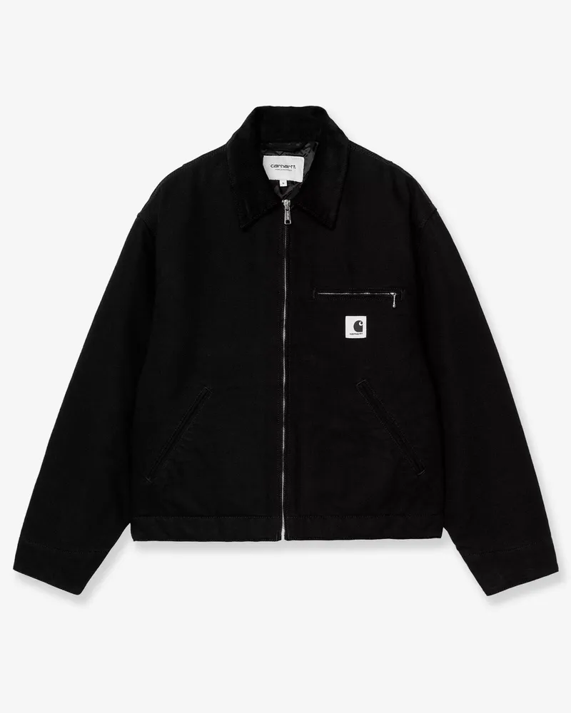 Carhartt WIP Detroit canvas jacket with front logo patch -  - gender_Woman Black