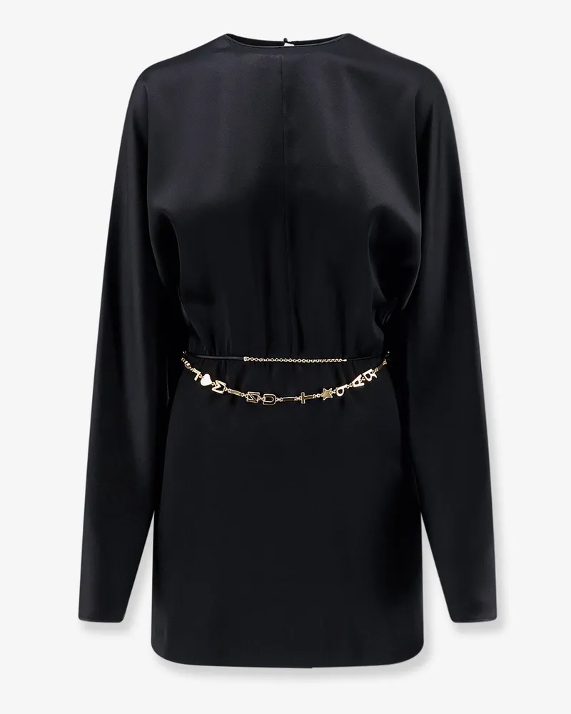 Saint Laurent Mini Lenght Dress with gold metal detail -  - gender_Woman Black
