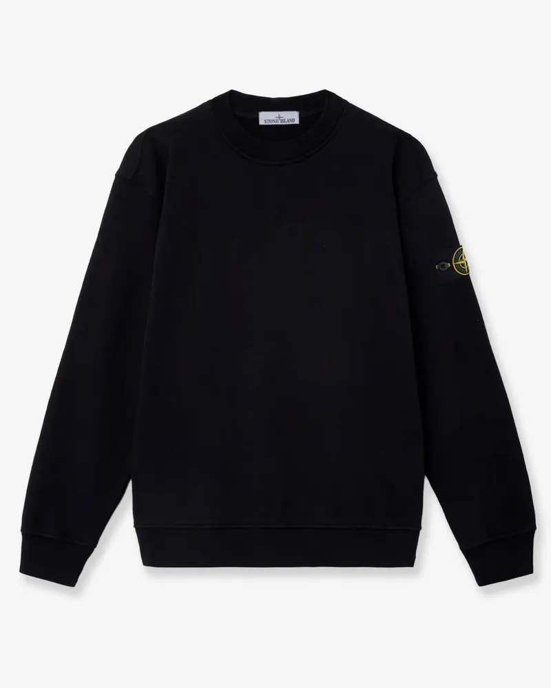 Stone Island Cotton sweatshirt with side logo patch -  - gender_Man Black