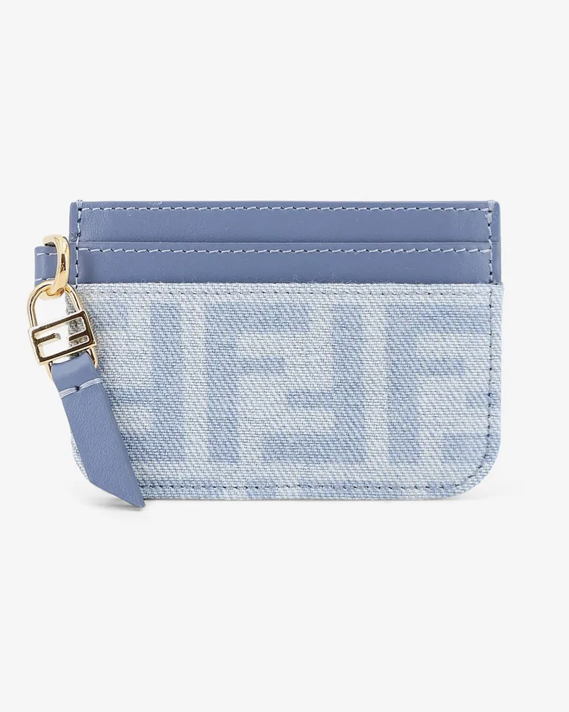 Fendi Denim Baguette Card Holder with FF Motif -  - gender_Woman Blue