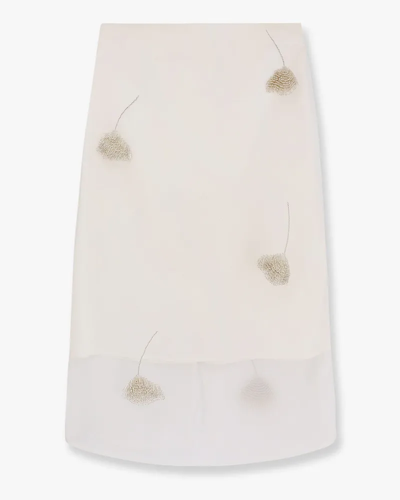 Róhe Silk skirt with jewel details -  - gender_Woman White