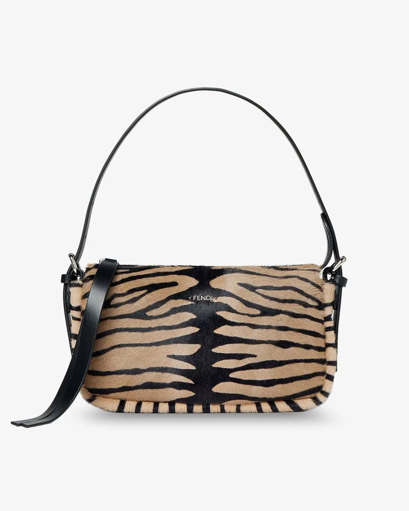 Fendi Zip Top Small shoulder bag in tiger-print pony skin -  - gender_Woman Animal