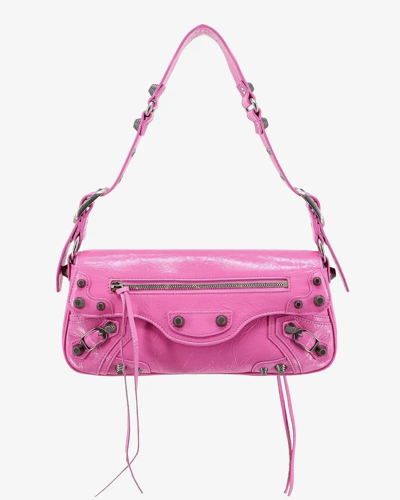 Balenciaga Leather shoulder bag with metal details -  - gender_Woman Pink