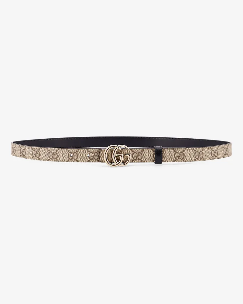 Gucci Coated canvas reversible belt with GG Supreme motif -  - gender_Woman Beige