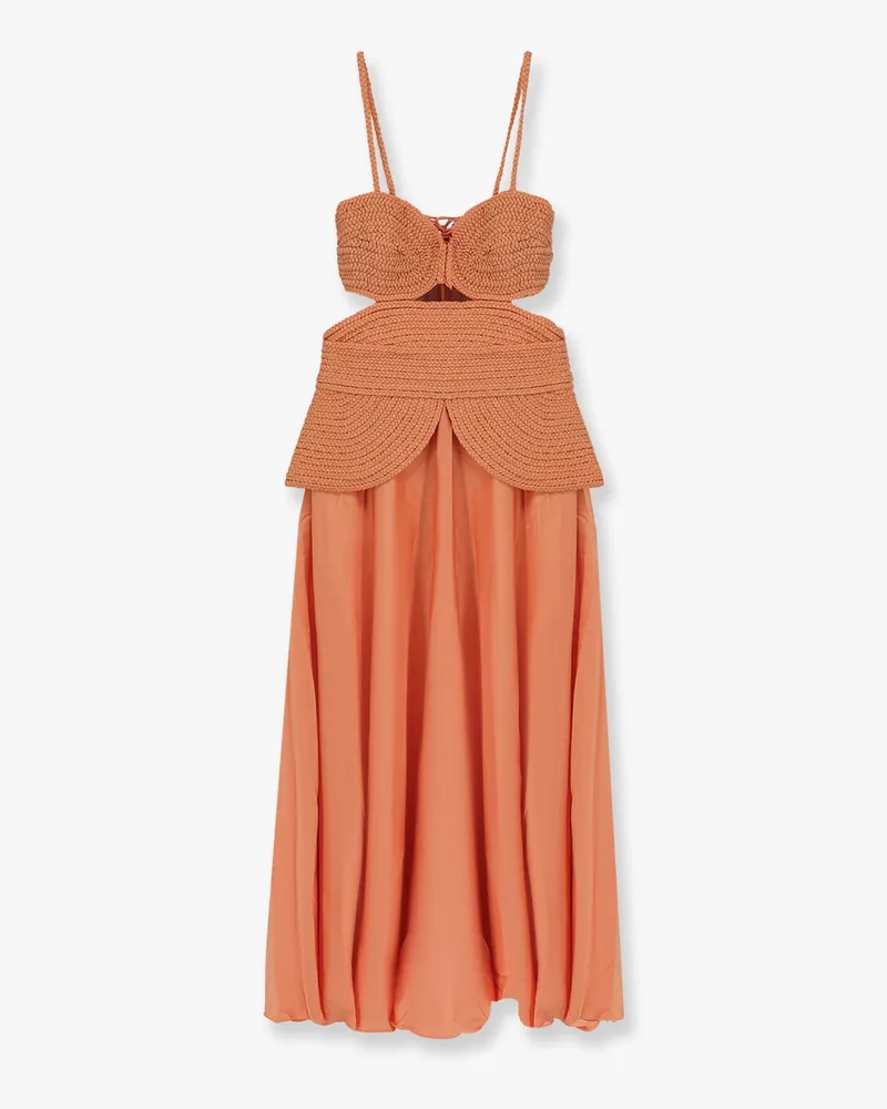Pat Bo Sunset Satin dress with braided corset -  - gender_Woman Orange