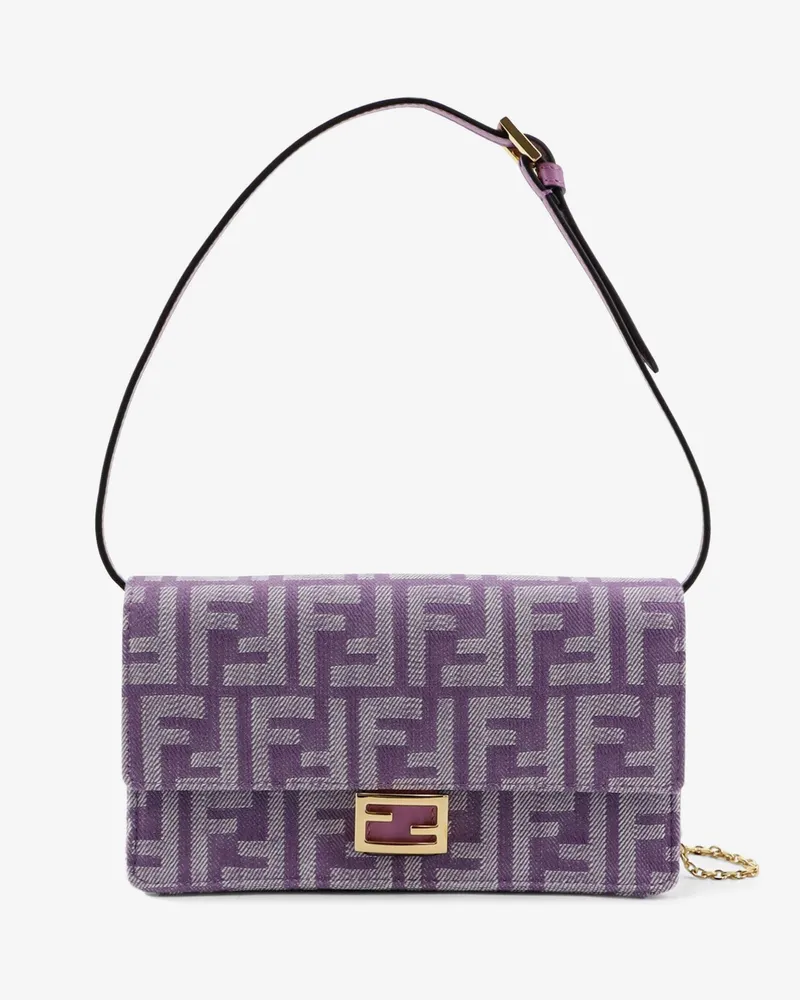 Fendi Wallet On Chain Baguette FF fabric crossbody bag -  - gender_Woman Purple