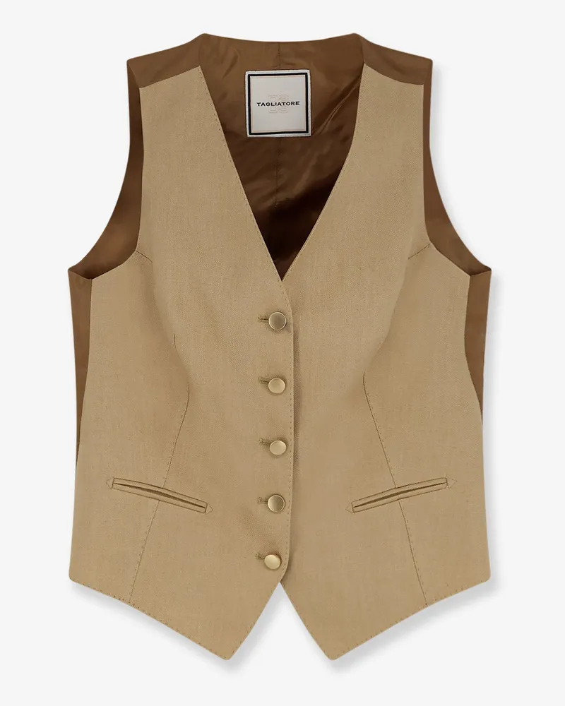 Tagliatore Linen vest -  - gender_Woman Beige