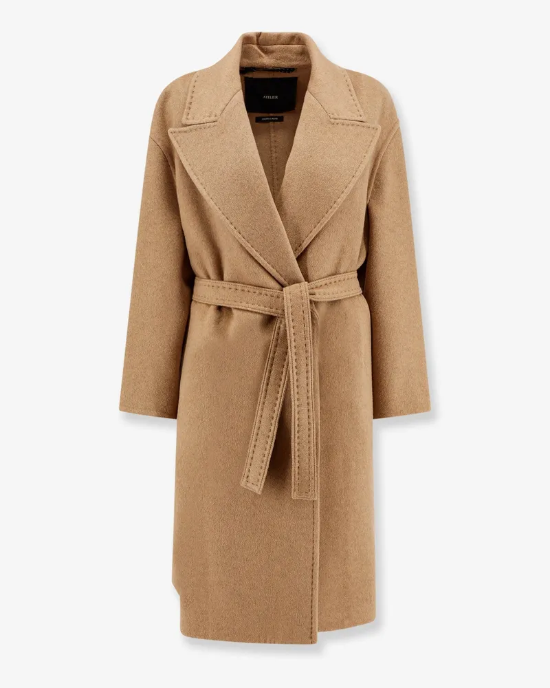 Max Mara Valle cashmere coat with belt at waist -  - gender_Woman Brown