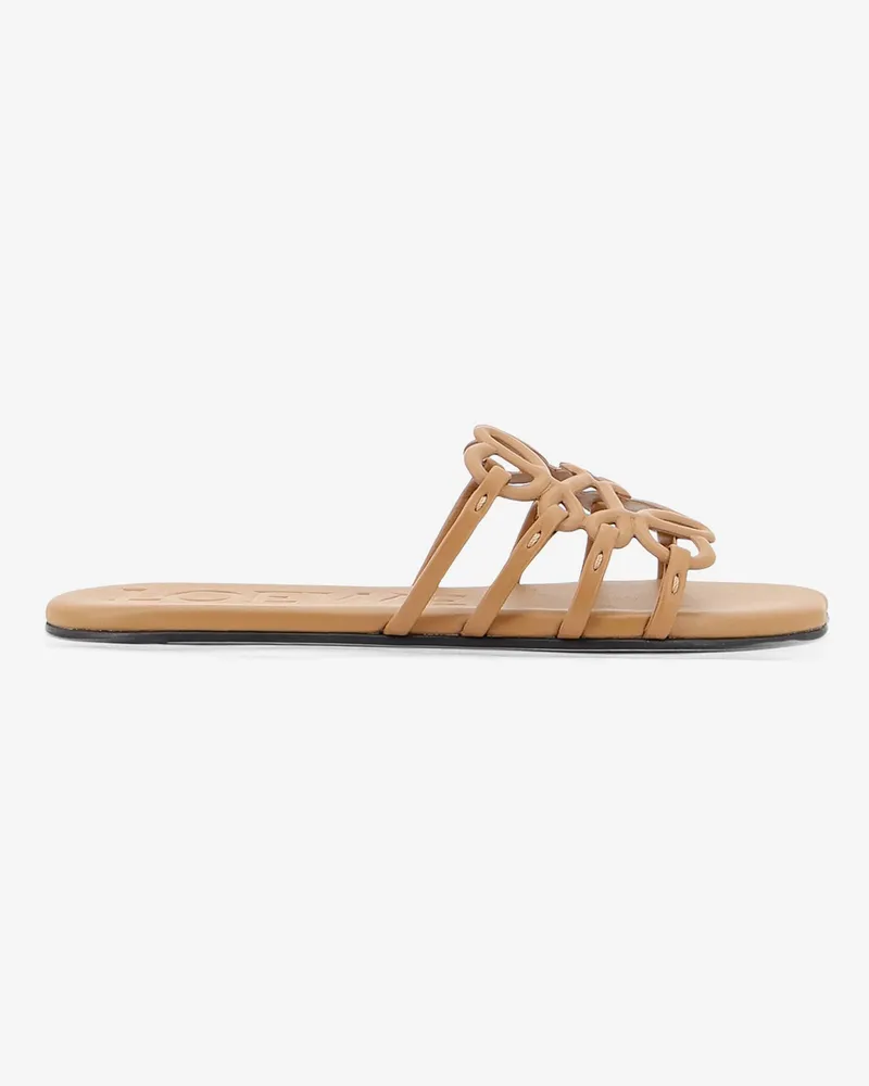 Loewe Paula's Ibiza Anagram Petal Leather Sandals -  - gender_Woman Brown