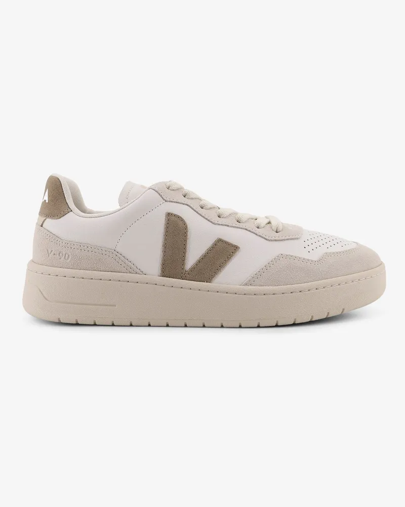 VEJA V-90 leather sneakers with suede inserts -  - gender_Man Beige