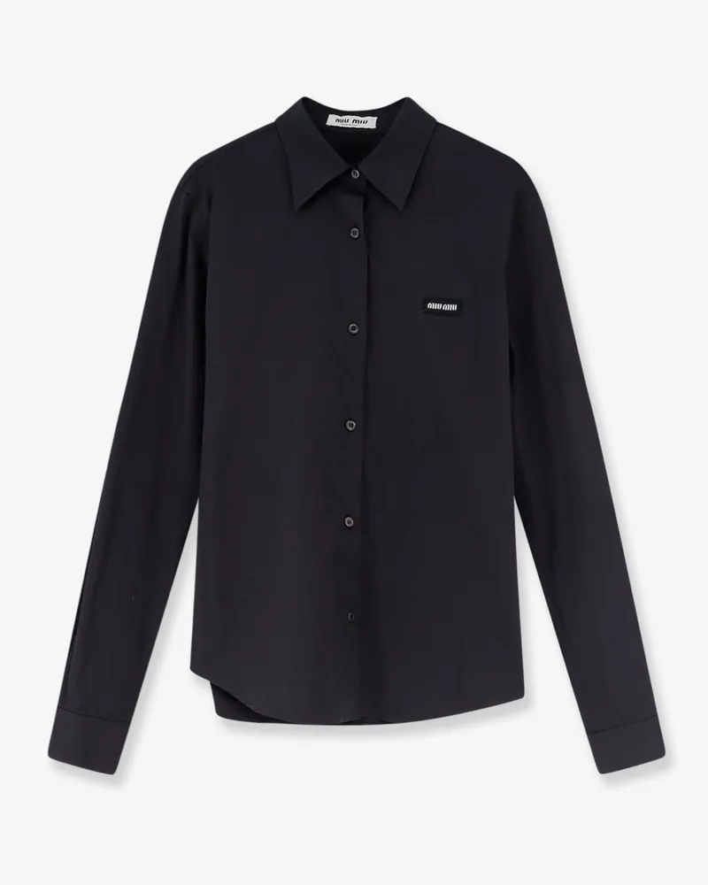Miu Miu Stretch poplin shirt -  - gender_Woman Black