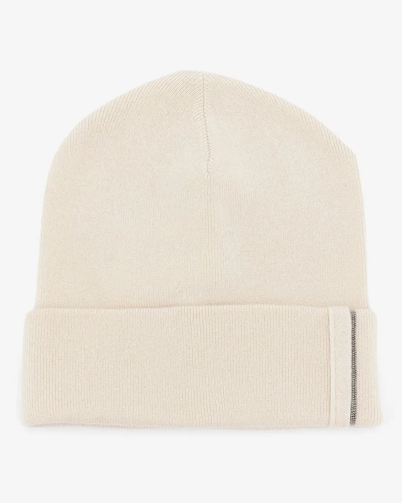 Brunello Cucinelli Cashmere hat with Monili detail -  - gender_Woman White