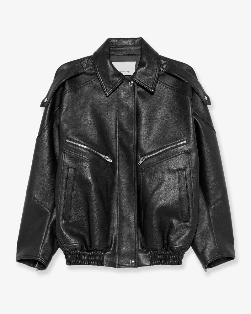 FRANKIE Shop Hudson faux leather jacket -  - gender_Woman Black