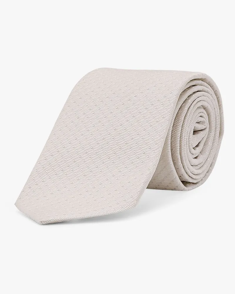 Tagliatore Lined silk tie -  - gender_Man White