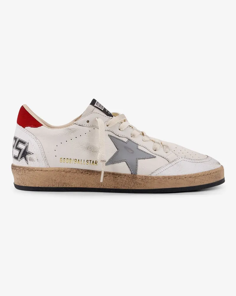 Golden Goose Ball Star Distressed leather sneakers -  - gender_Man White