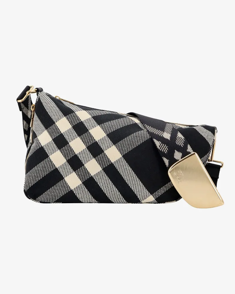 Burberry Fabric shoulder bag with  check motif - BURBERRY - gender_Woman Black