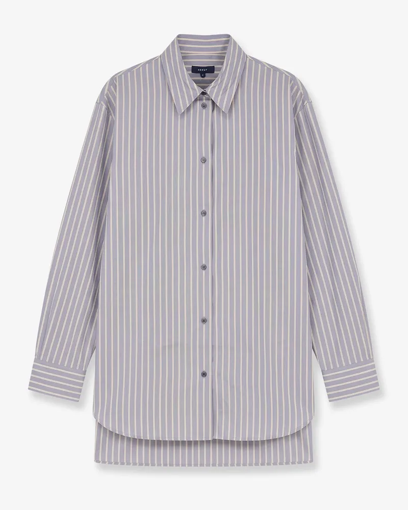 Soeur Grenade striped cotton shirt -  - gender_Woman Grey