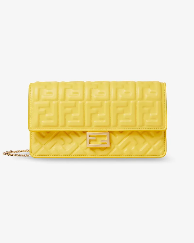 Fendi Leather Wallet on Chain Baguette -  - gender_Woman Yellow