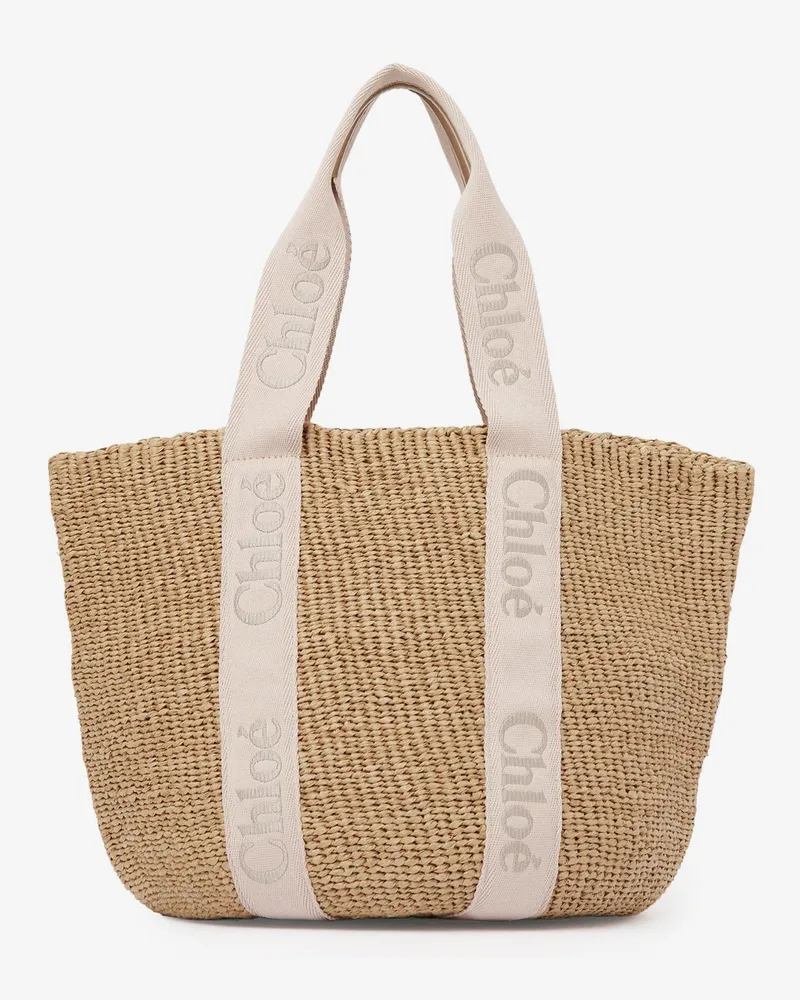 Chloé Woody rafia shoulder bag -  - gender_Woman Beige