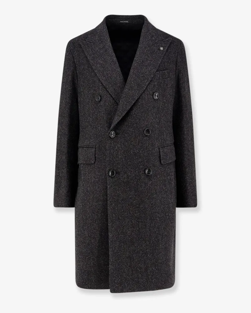 Tagliatore Herringbone virgin wool and cashmere coat -  - gender_Man Grey