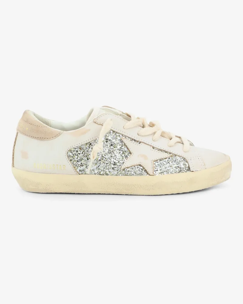 Golden Goose Superstar leather sneakers with all-over glitter pattern -  - gender_Woman White