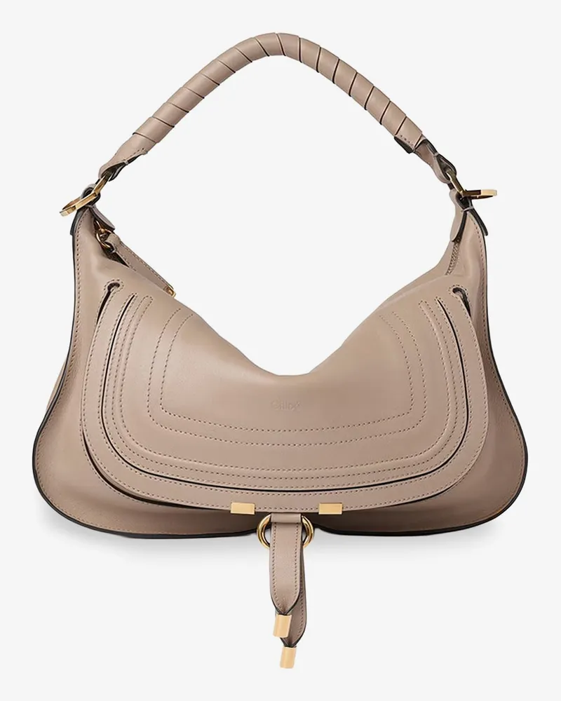 Chloé Marcie Small leather shoulder bag -  - gender_Woman Beige