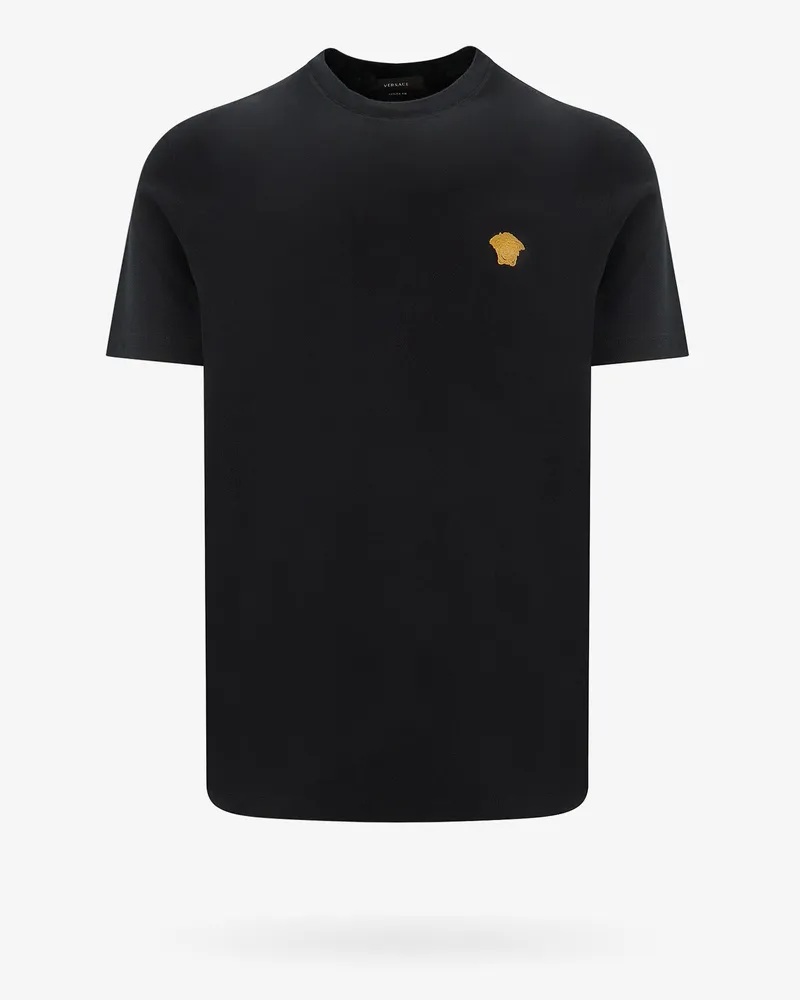 Versace Cotton t-shirt with embroidered logo on the front -  - gender_Man Black