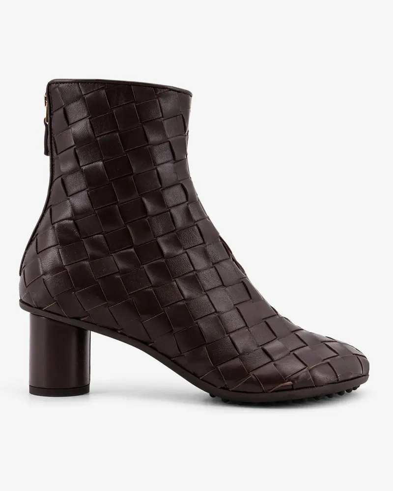 Bottega Veneta Leather ankle boots with Intrecciato motif -  - gender_Woman Brown