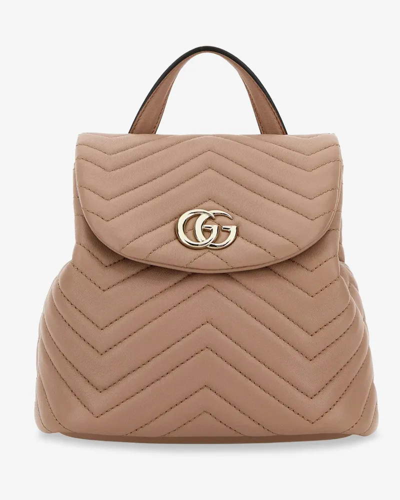 Gucci Mini GG Marmont leather backpack -  - gender_Woman Beige