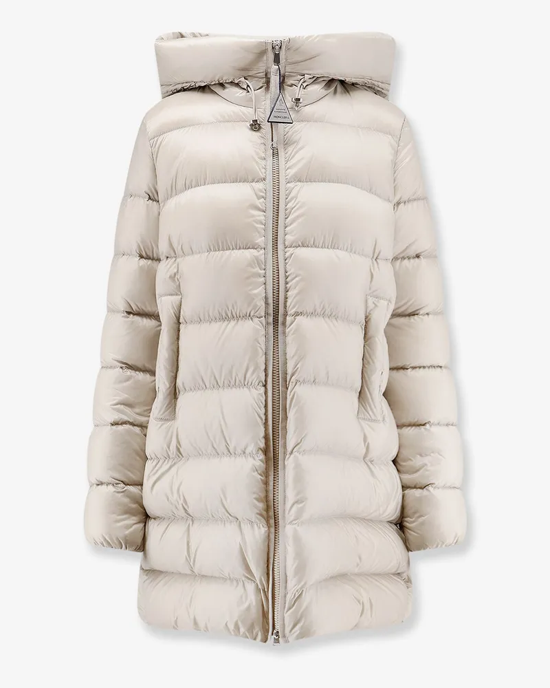 Moncler Suyenne hooded long down jacket -  - gender_Woman Beige